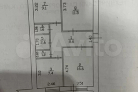 3-к. квартира, 58,6 м², 5/5 эт.