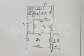 2-к. квартира, 49 м², 3/9 эт.