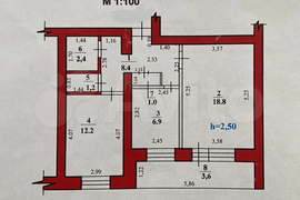 2-к. квартира, 50,9 м², 9/9 эт.
