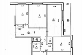 5-к. квартира, 90,9 м², 1/5 эт.