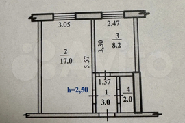 1-к. квартира, 30,2 м², 5/5 эт.