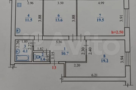 3-к. квартира, 80,2 м², 5/5 эт.