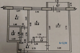 2-к. квартира, 44,4 м², 3/5 эт.