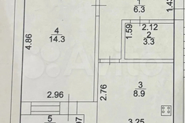 1-к. квартира, 34 м², 2/3 эт.