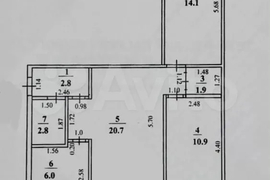3-к. квартира, 60 м², 3/5 эт.