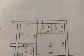 1-к. квартира, 38,9 м², 8/9 эт.