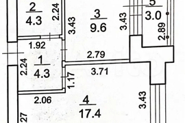 1-к. квартира, 37,1 м², 6/9 эт.
