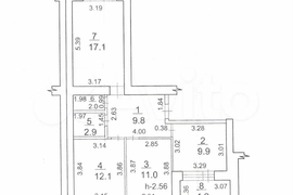 3-к. квартира, 64,8 м², 8/9 эт.