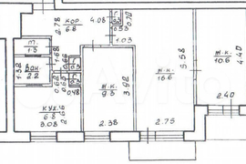 3-к. квартира, 54,5 м², 9/9 эт.