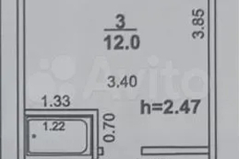 Комната 18 м² в 1-к., 2/5 эт.