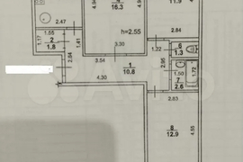 3-к. квартира, 66,2 м², 6/9 эт.