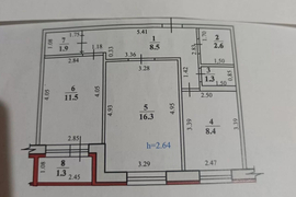 2-к. квартира, 52 м², 6/9 эт.