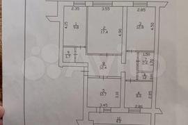 4-к. квартира, 76,6 м², 1/6 эт.